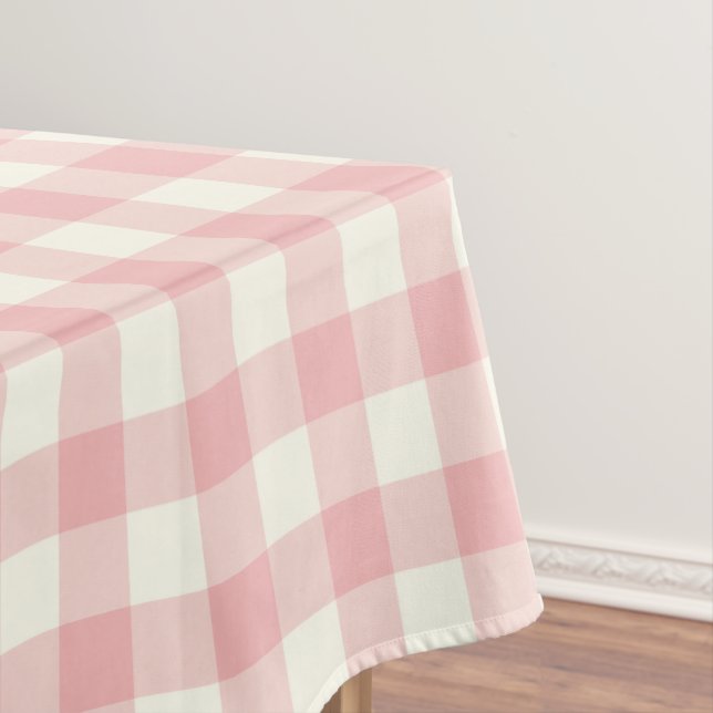 Pulver-rosa Gingham-Muster-Karo-Tischdecke Tischdecke (Beispiel)