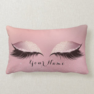 Pulver-rosa Namensprinzessin Lashes Glitter Makeup Lendenkissen