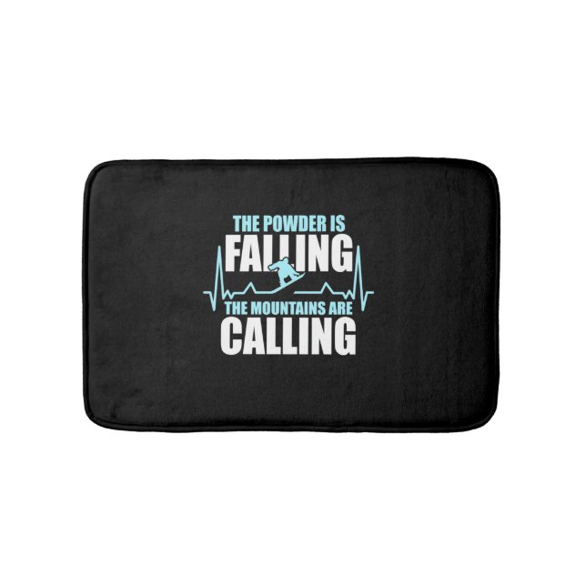 Pulver sinkt Snowboard Badematte (Vorderseite)