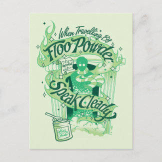 Pulver-Typografie-Grafik Harry Potters | Floo Postkarte