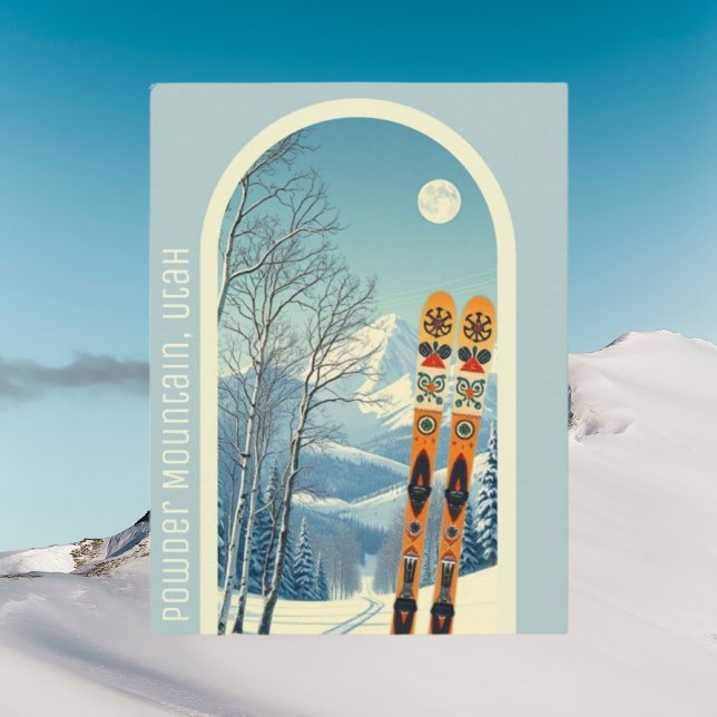 Pulverberge Utah Skiurlaub Postkarte (Von Creator hochgeladen)
