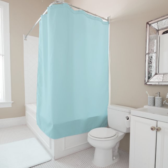 Pulverblau B0E0E6 Solid-Color-Design Duschvorhang (Beispiel)