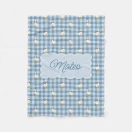 Pulverblau Gingham Gans Büffel Karo Individueller Fleecedecke