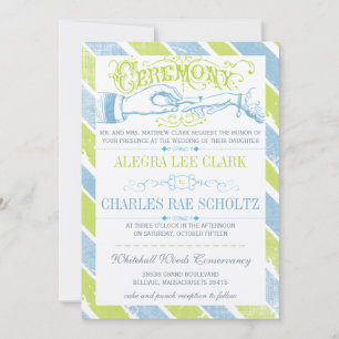 Pulverblau Limon Moderne Vintage Typografie einlad Einladung