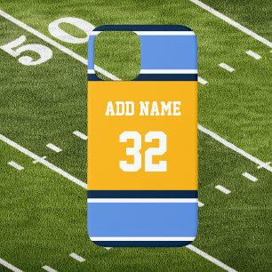 Pulverblau und goldener Sportstreifen Case-Mate iPhone Hülle