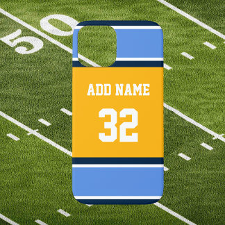 Pulverblau und goldener Sportstreifen Case-Mate iPhone Hülle