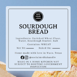 Pulverblaue Sourdough-Zutat Cottage-Aufkleber Quadratischer Aufkleber