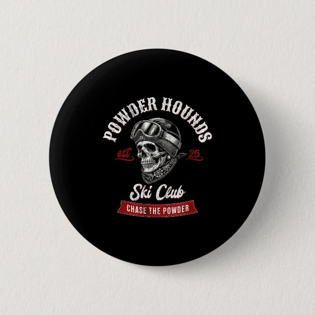 Pulverjäger Freestyle-Skifahrer Winter Button (Vorderseite)