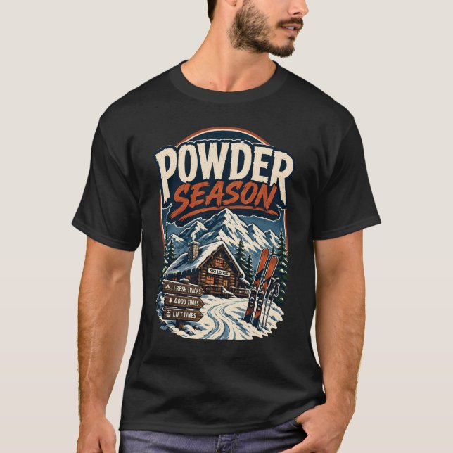 Pulversaison Vintage-Skilorge T-Shirt (Vorderseite)