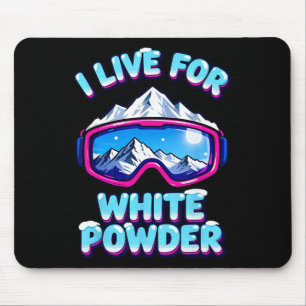Pulverschnee Skifahren Retro Skibrille Berg Mousepad