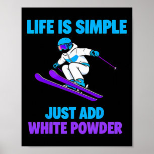 Pulverschnee Skifahren Retro Skibrille Mountai Poster