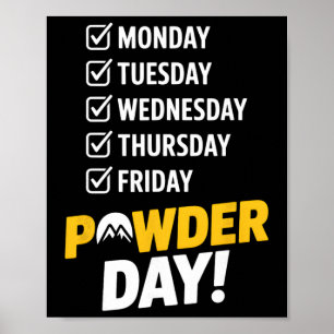 Pulvertag-Checkliste Wochenend-Ski-Resort Snowboar Poster