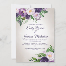 Pum Lila Lavender Greenerity Wedding Einladung