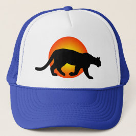Puma Berglöwe Panther Silhouette Roter Kreis Truckerkappe