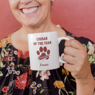 Puma des Jahres Lustiges Maroon Zweifarbige Tasse
