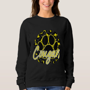 Puma Gelb Schwarzer Gepard Schule Sport Fan Team Sweatshirt