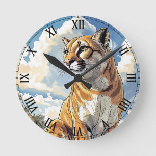 Puma I Cougar Runde Wanduhr