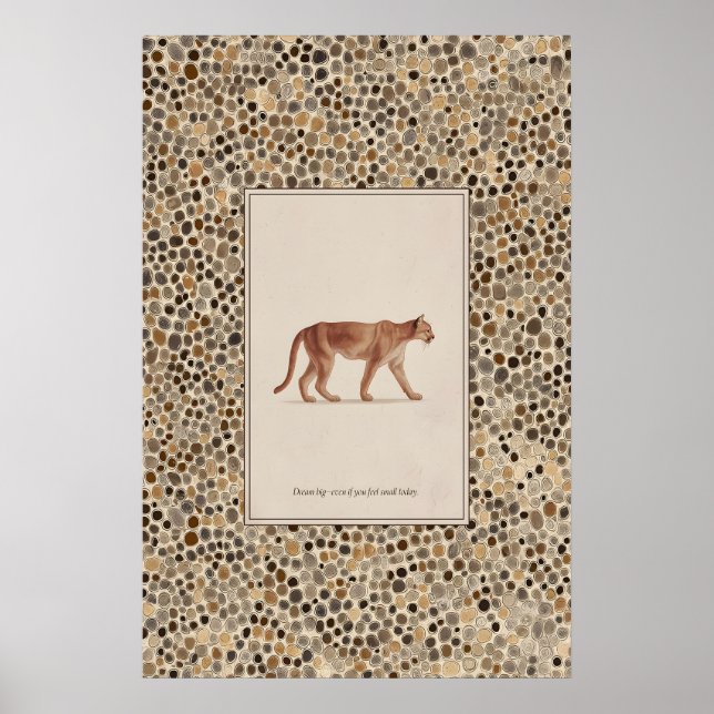 Puma-Illustrationsposter laufender Kougar Poster (Vorne)