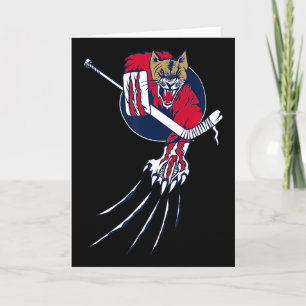 Puma Löwe Bestie Eishockey Torwart Katze Original  Karte