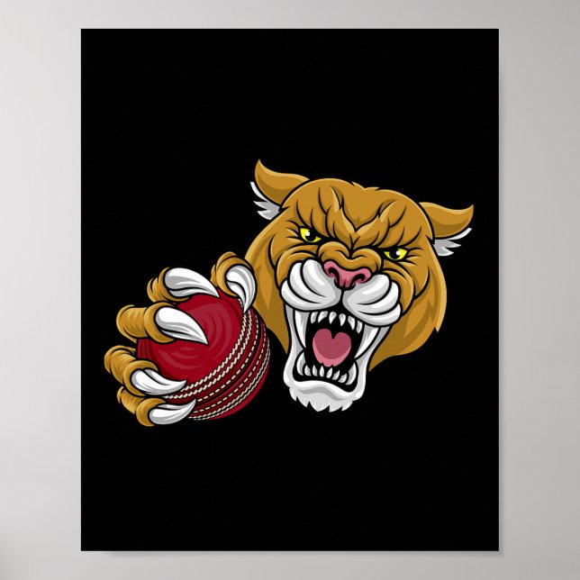 Puma Panther Berglöwe Puma Cricket Cartoon  Poster (Vorne)