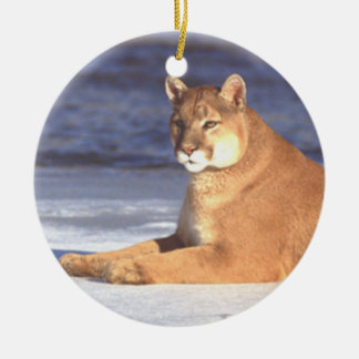 Puma-stillstehende Verzierung Keramikornament