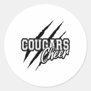 Pumas jubeln zurück zur Schule Cheerleading-Team S Runder Aufkleber