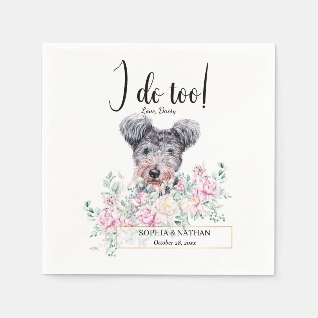 Pumi Dog Wedding Cocktail Napkins Serviette (Vorderseite)