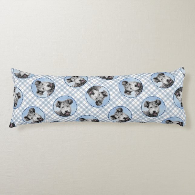 Pumi Painting Gray Pumik Niedlich Original Haustie Seitenschläferkissen (Vorderseite)