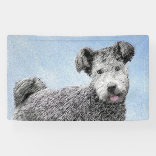 Pumi Painting - Niedliche Original Hunde Kunst Banner (Horizontal)