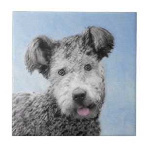 Pumi Painting - Niedliche Original Hunde Kunst Fliese