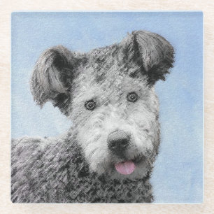 Pumi Painting - Niedliche Original Hunde Kunst Glasuntersetzer