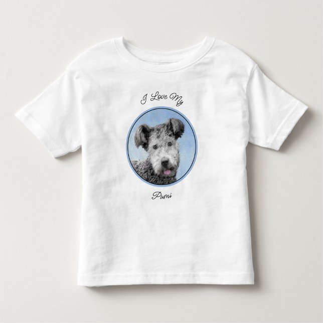 Pumi Painting - Niedliche Original Hunde Kunst Kleinkind T-shirt (Vorderseite)