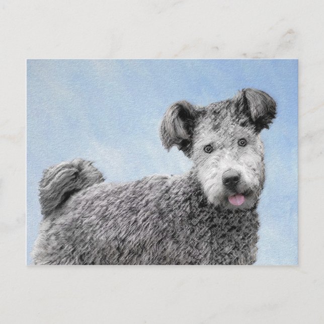 Pumi Painting - Niedliche Original Hunde Kunst Postkarte (Vorderseite)