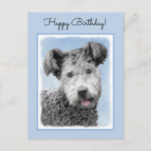 Pumi Painting - Niedliche Original Hunde Kunst Postkarte