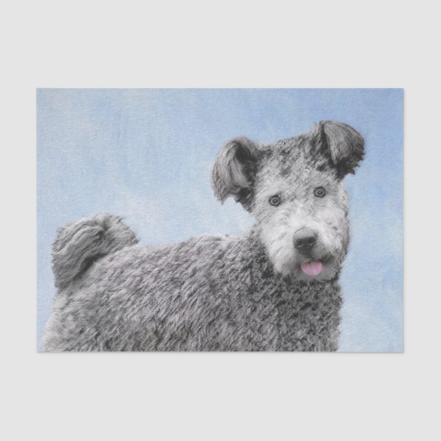 Pumi Painting - Niedliche Original Hunde Kunst Seidenpapier (Vorderseite)