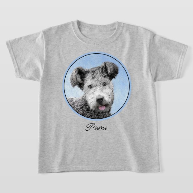 Pumi Painting - Niedliche Original Hunde Kunst T-Shirt (Ablage )
