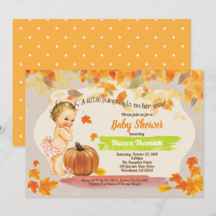 Pumkin-Baby-Dusche rustikale Vintage Fall Einladung