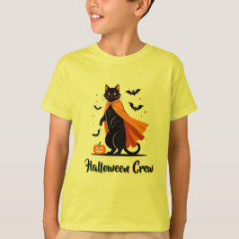 Pumkin Black Cat Halloween T - Shirt