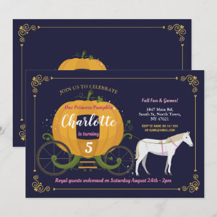 Pumkin Carriage Horse Fall Girls Geburtstagsparty Einladung