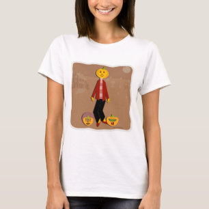Pumkin Face Cartoon Halloween Art T-Shirt