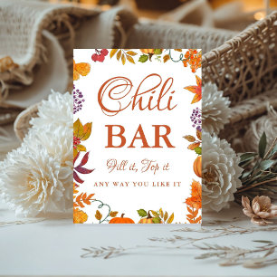 Pumkin Fall Baby Dusche Chili Bar Sign Sockelschild