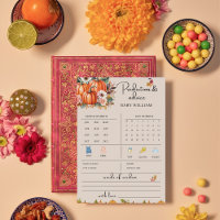 Pumkin Fall Baby Predictions Advice Game Card