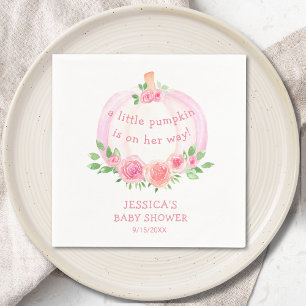 Pumkin Floral Girl's Baby Shower Serviette