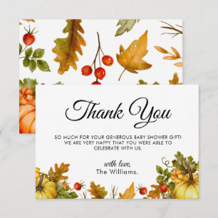 Pumkin Foliage Herbst Babydusche Dankeskarte