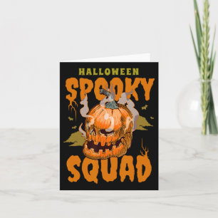 Pumkin Skull Halloween Spooky Squad Graphic Men Karte