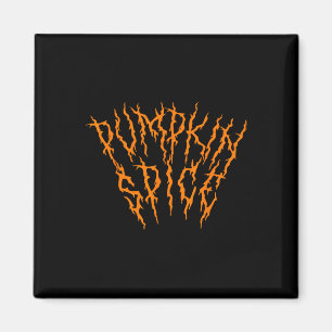 Pumkin Spice Fun Heavy Black Metal Music Hallowee Magnet
