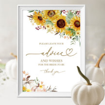 Pumkin Sunflower Brautparty Advisor Card Signature