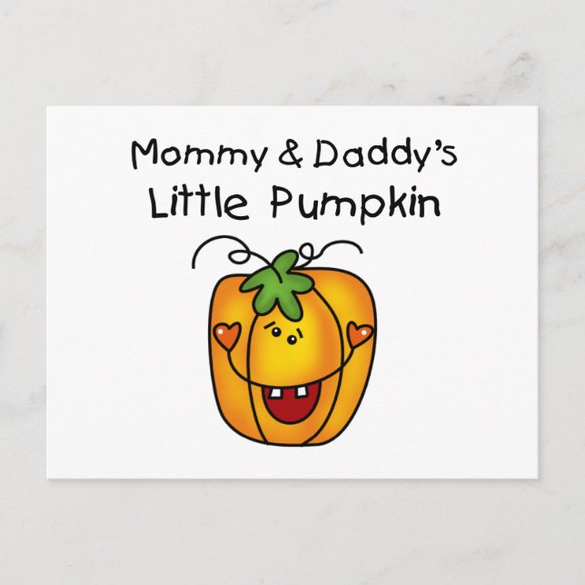 Pumkin-Tshirts und Geschenke von Mommy und Daddy Postkarte (Vorderseite)