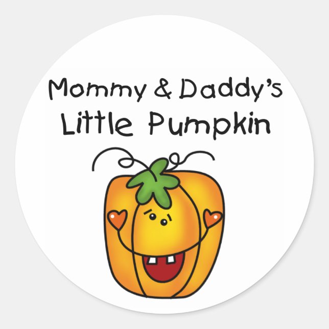 Pumkin-Tshirts und Geschenke von Mommy und Daddy Runder Aufkleber (Vorderseite)