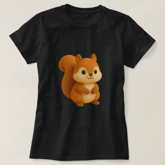 Pummeliger Cartoon-Eichhörnchen T-Shirt (Design vorne)